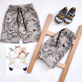 تصویر شلوارک پسرانه کمرکش مدل دایناسور 