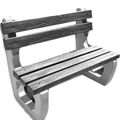 تصویر نیمکت بتنی طرح چوب 