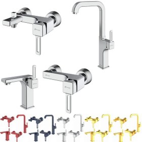 تصویر ست شیرآلات شودر مدل میشل - کروم Shouder Set Faucet Michel Model