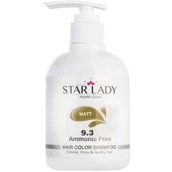 تصویر شامپو رنگ استار لیدی مدل Matt شماره 9.3 حجم 300 میلی لیتر Star Lady Matt Hair Color Shampoo 9.3 300ml