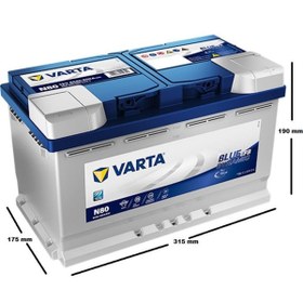 تصویر باتری باطری Blue Dynamic N80 Start Stop Efb 12 V 80 Ah 800 A Varta 