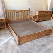 تصویر تخت خواب چوبی دو نفره کد ۸۹ 