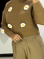 تصویر بلوز بافت زنانه مدل گل بابونه سایز فری 