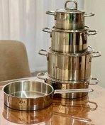 تصویر سرویس قابلمه استیل زیو مدل 1395-Z 1395-Z steel pot service Ziv model