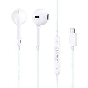 تصویر هندزفری تایپ سی recci مدل Wired earphone REP-L27 