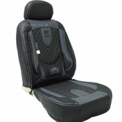 تصویر روکش صندلی تمام چرم کینگ مدل توکیو ست مشکی طوسی 