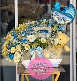 تصویر دسته گل برای نوزاد پسر 