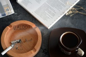 تصویر زير سيگاری چوبی گرد کد 3211 