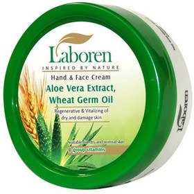 تصویر کرم دست و صورت کاسه ای لابورن Laboren حاوی عصاره آلوئه ورا و جوانه گندم 150ml 