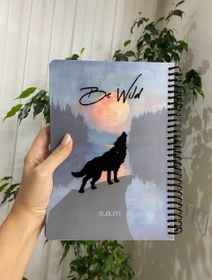 تصویر دفتر 150 برگ s.a.m سیمی جلد طلق 