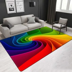 تصویر فرشینه طرح سه بعدی هفت رنگ 