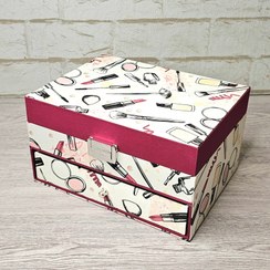 تصویر کیف آرایش کشودار طرح میکاپ 