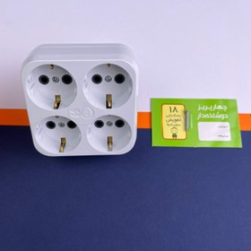 تصویر چند راهی 4 خانه برق دوشاخه دار خوش منظر الکتریک Khoshmanzar Electric Power Strip