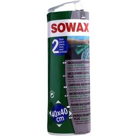 تصویر دستمال مایکروفایبر دوعددی نانو پلاس داخل خودرو سوناکس مدل Sonax Microfiber Cloth Plus Interior Sonax Microfiber Cloth Plus Interior