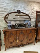 تصویر آینه کنسول مدل هرمس از چوب راش 