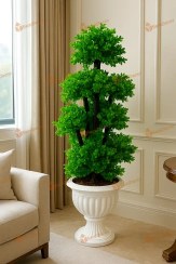 تصویر درختچه مصنوعی با تنه چوب طبیعی 