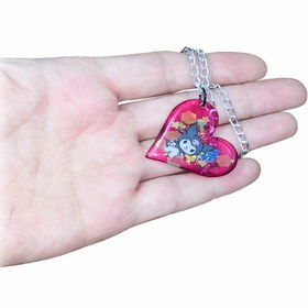 تصویر گردنبند قلبی کرومی 