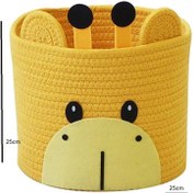 تصویر سبد اسباب بازی قیطان دوزی شده مدل زرافه 