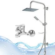 تصویر ست 6 عددی شیرآلات اهرمی اردکی و علم دوش حمام رسوب گیر اتومات 