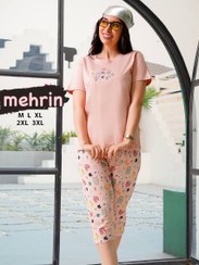 تصویر تیشرت شلوارک برمودا نخ پنبه گرم بالا سایزبندی و رنگبندی متنوع 