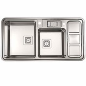 تصویر سینک ظرفشویی توکار استیل البرز مدل 853 دو لگن 