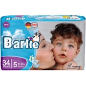 تصویر پوشک بارلی سایز 5 بسته 34 عددی به همراه دستمال مرطوب Barlie Baby Diaper Size 5 Pack Of 34 With Wipes