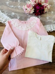 تصویر بلوز یقه دانتل کد 101037 