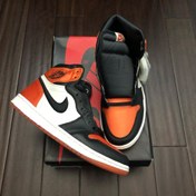 تصویر کفش نایکی ایر جردن ۱ ساقدار مردانه نارنجی و سبز 