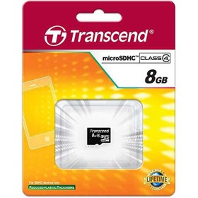 تصویر کارت حافظه میکرو اس‌ دی ۸ گیگابایت ترنسند مدل Transcend 8GB microSDHC Class 4 