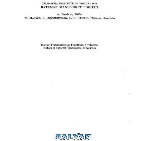Tables Of Integral Transforms