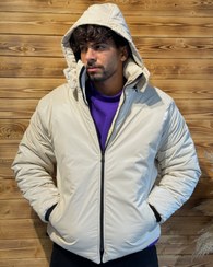 تصویر کاپشن سلیکونی کرمی مردانه Men's cream silicone jacket