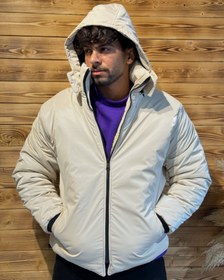 تصویر کاپشن سلیکونی کرمی مردانه Men's cream silicone jacket