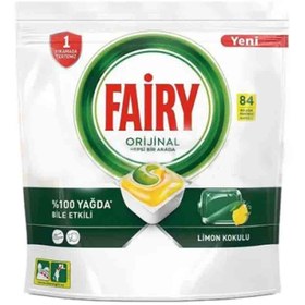 تصویر قرص ماشین ظرفشویی فیری FAIRY Orijinal Hepsi Bir Arada بسته 84 عددی با رایحه لیمو 