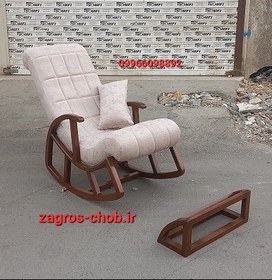 تصویر صندلی راک مدل گهواره ای رنگ بندی دارد زاگرس چوب استور - رنگ پارچه و چوب به انتخاب مشتری 