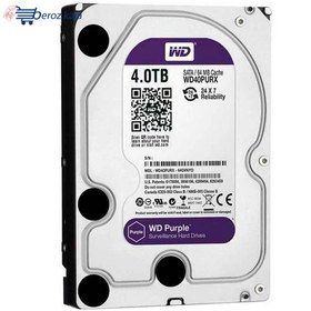 تصویر هارد دیسک اینترنال وسترن دیجیتال سری بنفش مدل Purple ظرفیت 4 ترابایت Western Digital Purple Internal Hard Disk 4TB