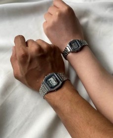 تصویر ست ساعت کاسیو نوستالژی بند استیل نقره‌ای 