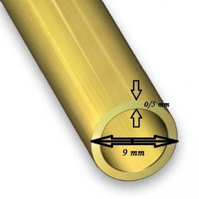 تصویر لوله برنجی 9 میل - 0. ا Brass tube 9 mm Brass tube 9 mm