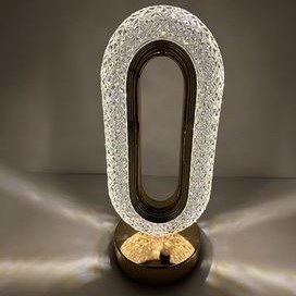 تصویر آباژور رومیزی لمسی مدل بیضی PC-8202 LED CRYSTAL LAMP