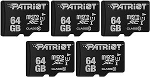 تصویر کارت حافظه فلش Micro SD سری LX Patriot Memory LX مشکی 64 گیگابایتی 5 بسته - ارسال 15 الی 20 روز کاری 