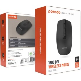 تصویر ماوس وایرلس پرودو مدل {PD-WBRM16-BK} Porodo 2.4G DPI 1600 Mouse Porodo 1600 DPI Wireless Mouse