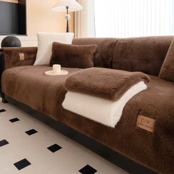 تصویر کاور مبل دکوراتیو خز مادام کوکو مقاوم در برابر انواع مایعات و مواد غذایی دارای لایه ضد لغزش Kaver mobl