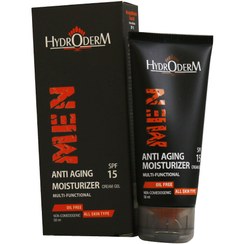 تصویر کرم ژل مرطوب کننده و ضدچروک آقایان اس پی اف 15 حجم 50میل هیدرودرم Hydroderm Men Anti Ageing Moisturizer Cream Gel Spf15 50ml