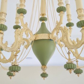 تصویر لوستر نئوکلاسیک سبز L1607-5 | شاهکاری از لوسترسازان l1607-5s