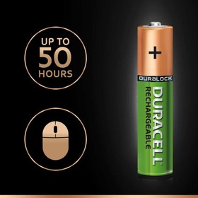 تصویر باتری دوتایی نیم قلم شارژی Duracell Recharge Ultra 1.2V AAA Duracell Recharge Ultra 1.2V AAA Battery