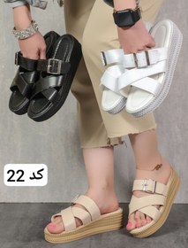 تصویر صندل زنانه گندمی لژدار کد ۲۲ 