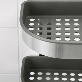 تصویر قفسه گوشه ایی حمام برند IKEA | مدل BROGRUND | فولاد ضد زنگ- ارسال15 الی 20 روز کاری 