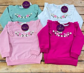 تصویر دورس تک دخترانه گلدوزی - سایز 