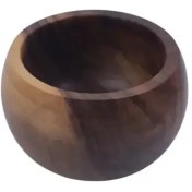 تصویر کاسه چوبی گرد قطر ۱۰ چوب گردو 