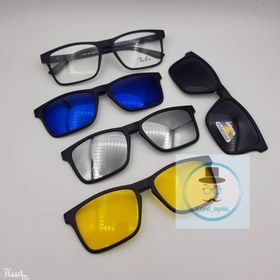 تصویر فریم عینک طبی مگنتی به همراه 4 کاور آفتابی Ray Ban مدل 2267 کد 771332 