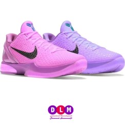 تصویر کفش بسکتبال نایکی کوبی ۶ مدل nike kobe 6 Cotton Candy ( تا به تا ) 